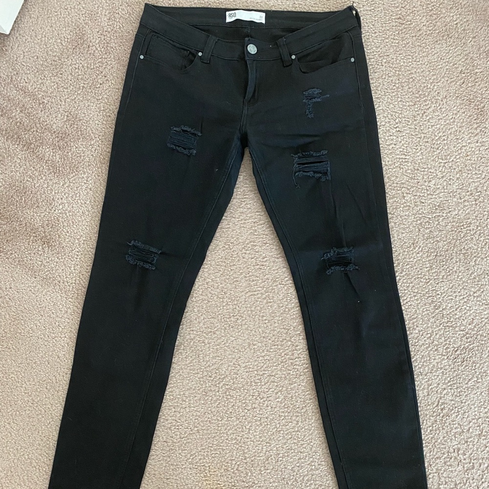 RSQ Ripped Black Skinny Jeans